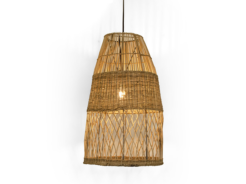 Natural Rattan Cone Pendant Light